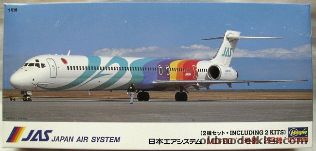 Hasegawa 1/200 McDonnell Douglas MD-90 Two Kits - JAS Japan Air System, LL15 plastic model kit